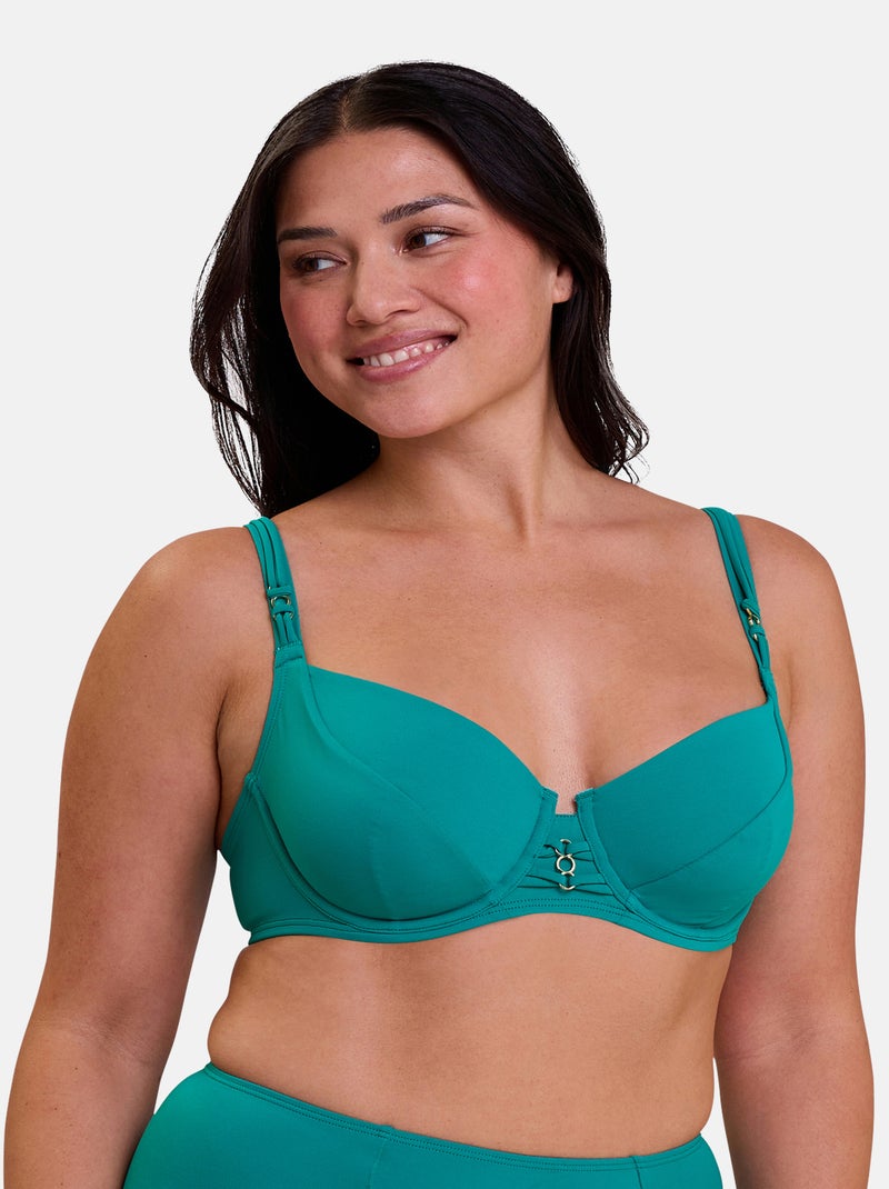 Haut de maillot de bain Moorea Sans Complexe Vert émeraude - Kiabi