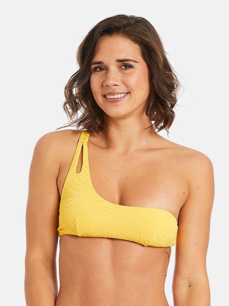 Haut de maillot de bain one shoulder MYKONOS - Camille Cerf & Pomm'Poire Jaune - Kiabi