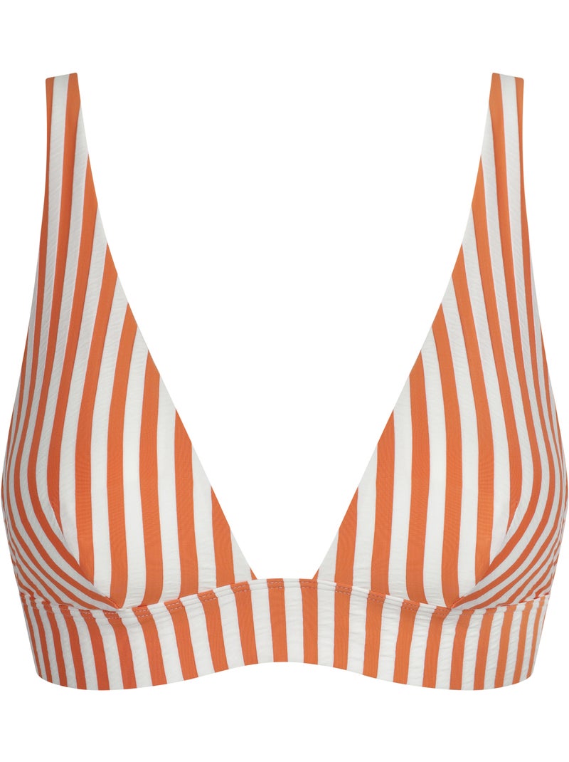 Haut de maillot de bain paddé sans armatures Resort Corail/Turquoise/Crème - Kiabi