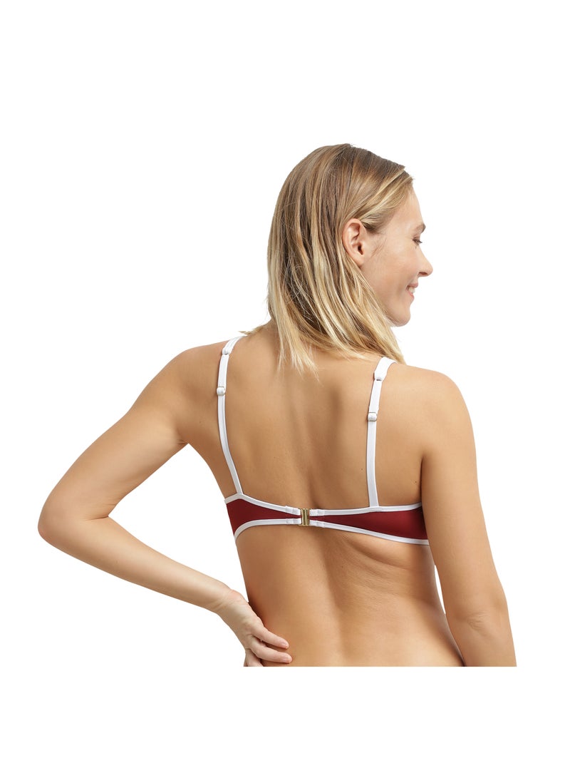 Haut de maillot de bain paddé sans armatures Timeless Bordeaux - Kiabi