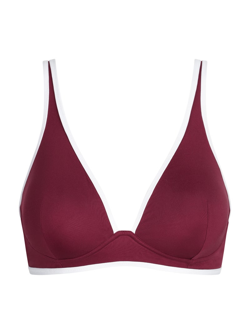 Haut de maillot de bain paddé sans armatures Timeless Bordeaux - Kiabi