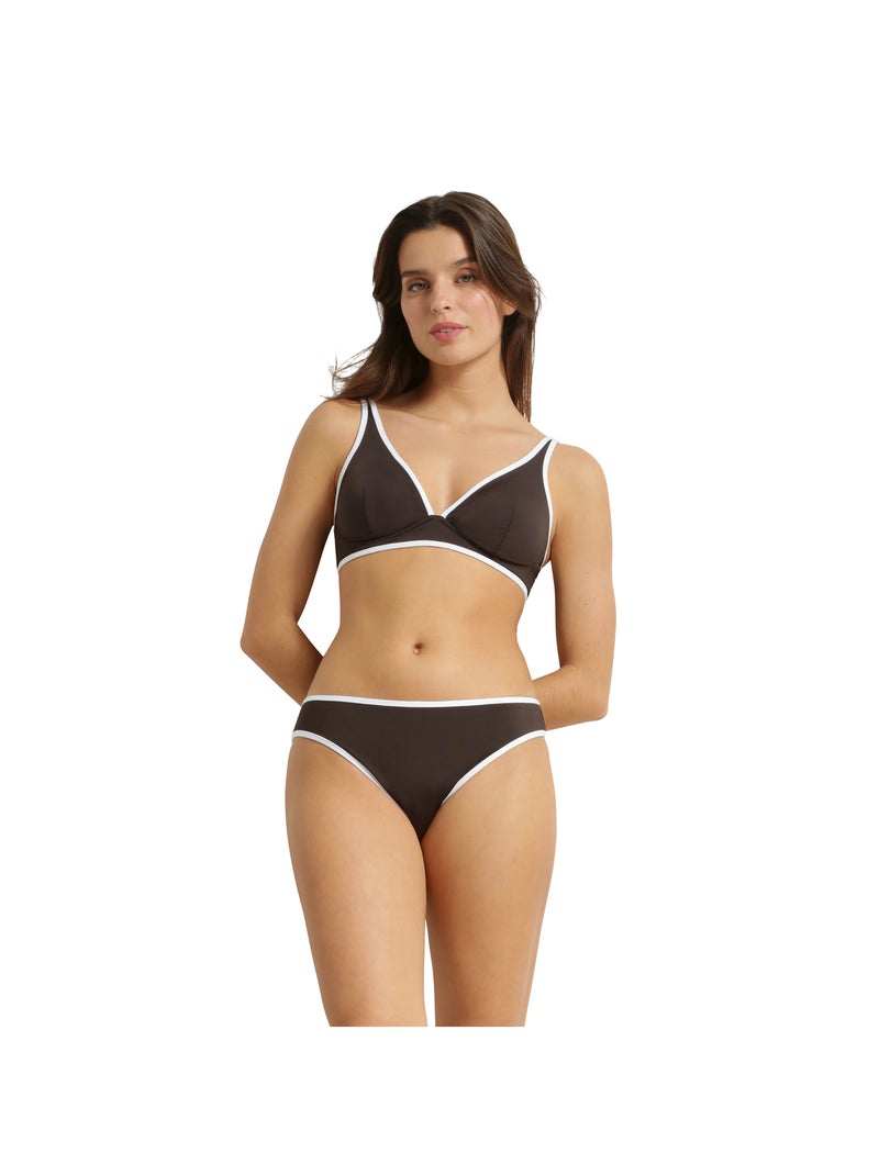 Haut de maillot de bain paddé sans armatures Timeless Marron foncé - Kiabi