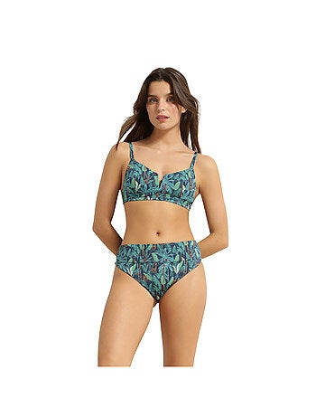 Haut de maillot de bain paddé sans armatures Tropical