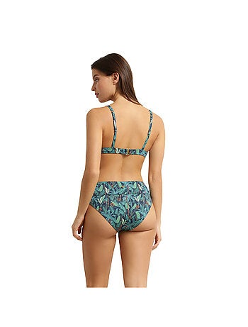 Haut de maillot de bain paddé sans armatures Tropical