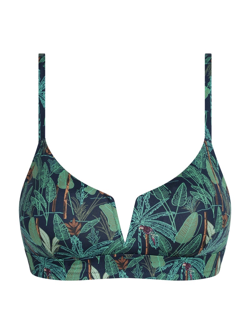Haut de maillot de bain paddé sans armatures Tropical Vert - Kiabi