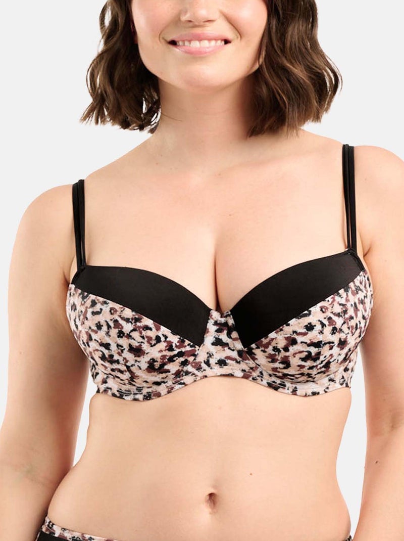 Haut de maillot de bain Sunset Stay Sans Complexe Noir Marron - Kiabi