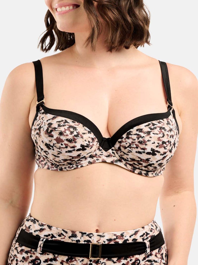 Haut de maillot de bain Sunset Stay Sans Complexe Noir Marron - Kiabi
