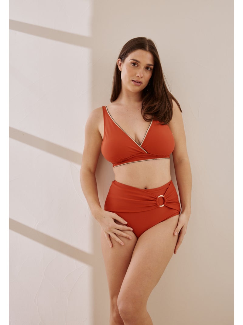 Haut de maillot de bain triangle à coques amovibles Djenna Orange - Kiabi