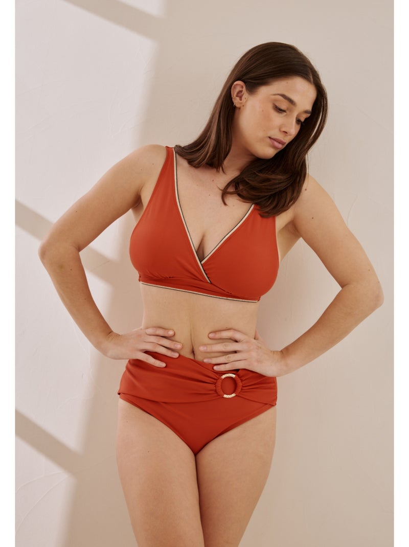 Haut de maillot de bain triangle à coques amovibles Djenna Orange - Kiabi