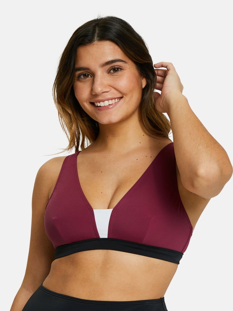 Haut de maillot de bain triangle Beyond The Beach Sans Complexe Violet prune - Kiabi