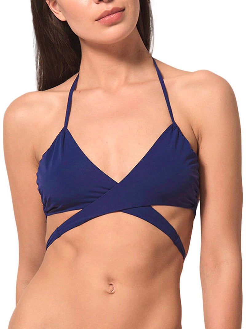 Haut de maillot de bain triangle convertible blue sense Bleu - Kiabi