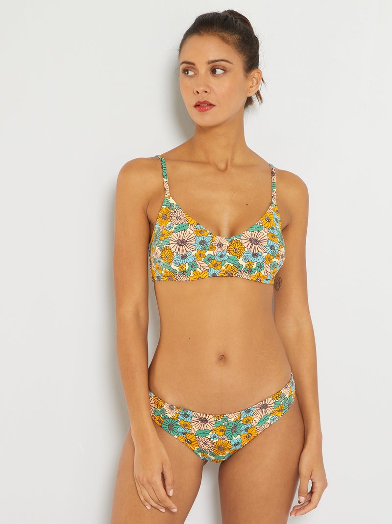Haut de maillot de bain triangle Jaune/Vert - Kiabi