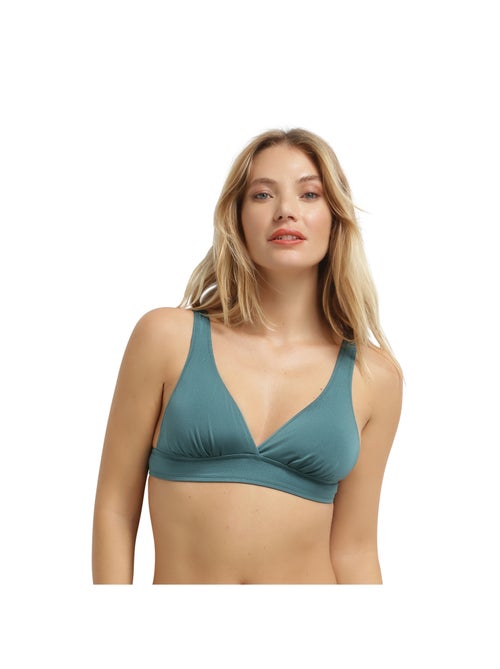 Haut de maillot de bain triangle paddé sans armatures Glossy - Kiabi