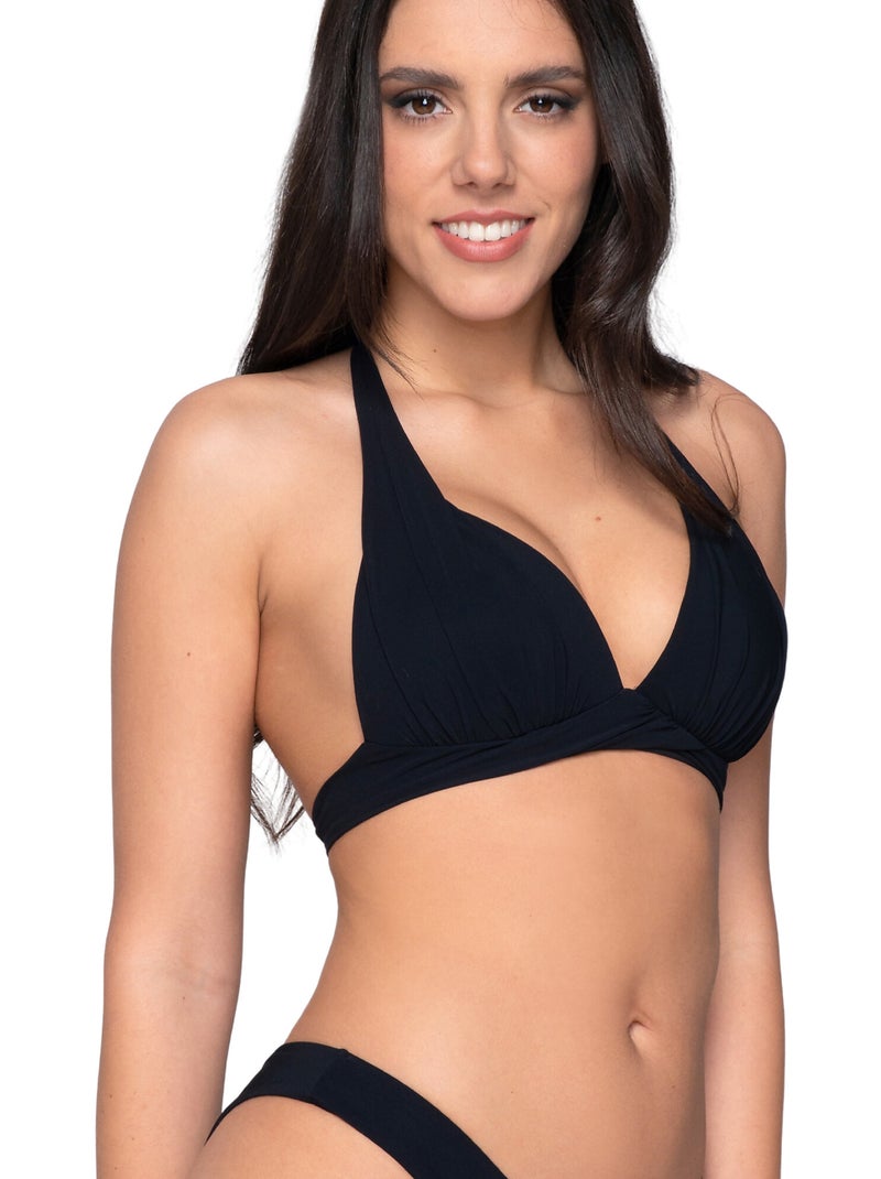Haut de maillot de bain triangle plissé emboîtant blue sense Noir - Kiabi