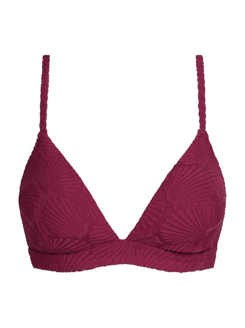 Haut de maillot de bain triangle sans armatures Shell Rouge grenat - Kiabi