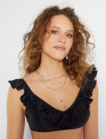 Haut de maillot de bain volanté