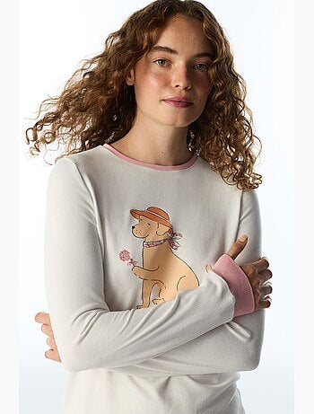 Haut de pyjama à manches longues imprimé chien countryside kırık penti