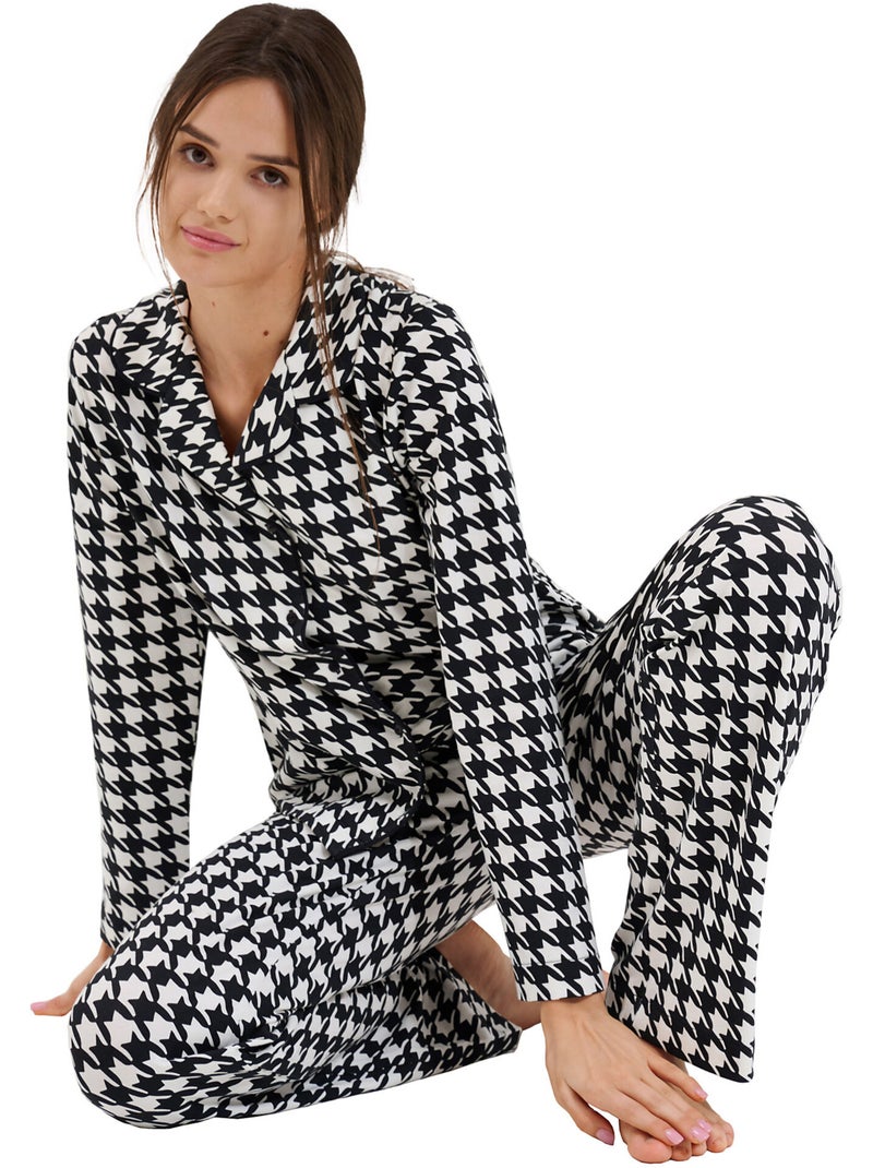Haut de pyjama chemise manches longues mia Multicolore - Kiabi
