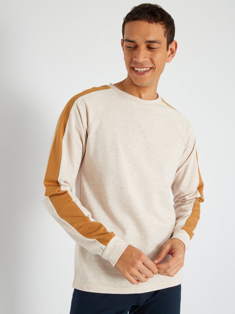 Haut de pyjama en molleton Beige Pyj - Kiabi