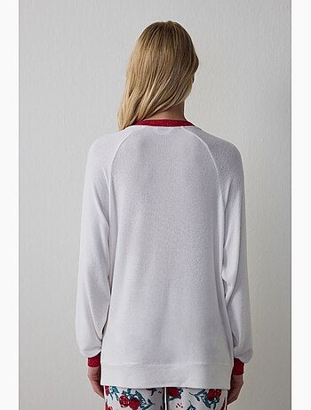 Haut de pyjama imprimé best season nouvel an, col rond, effet thermique penti