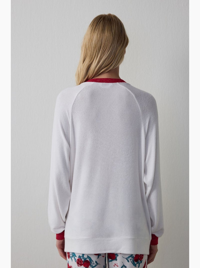 Haut de pyjama imprimé best season nouvel an, col rond, effet thermique penti Blanc - Kiabi