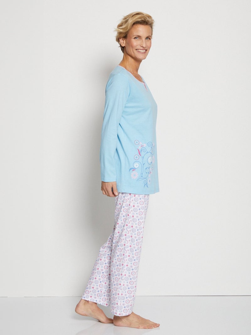 Haut de pyjama manches longues - Afibel Bleu - Kiabi
