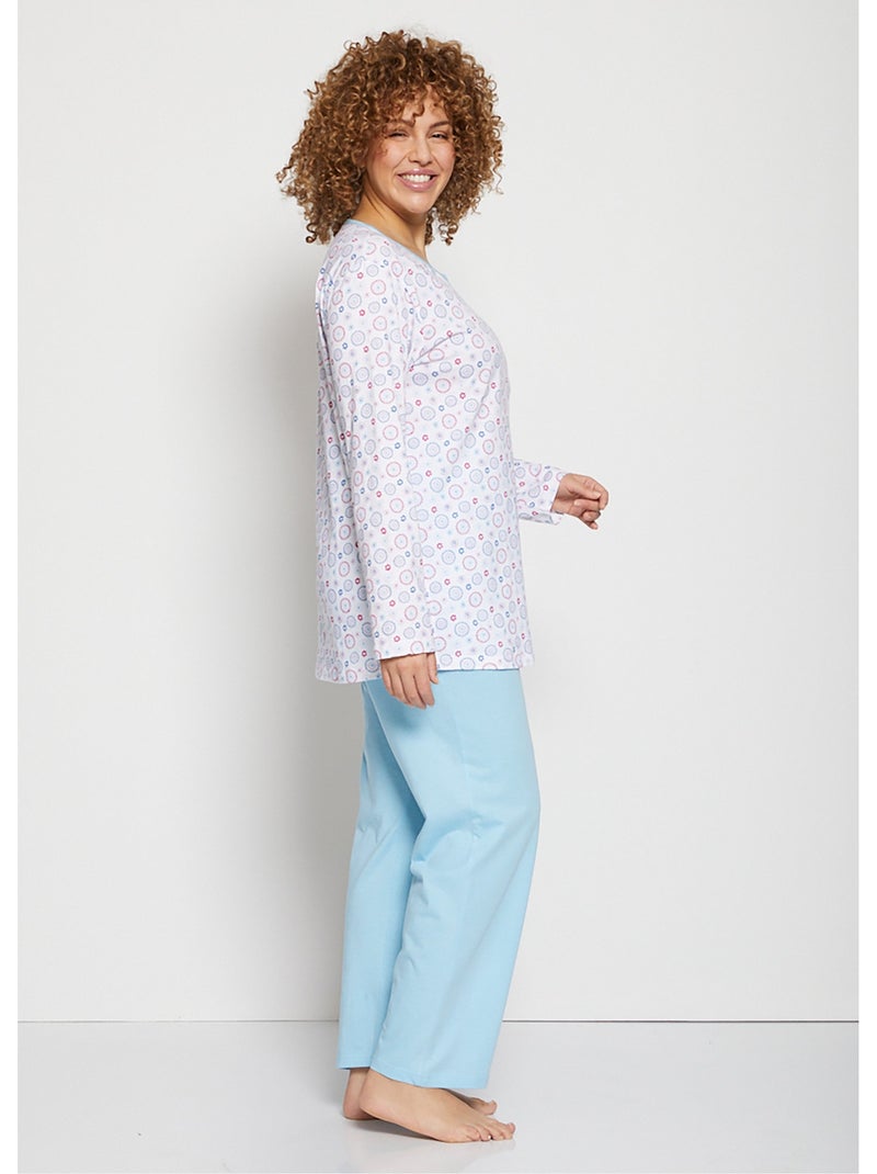 Haut de pyjama manches longues - afibel Multicolore - Kiabi