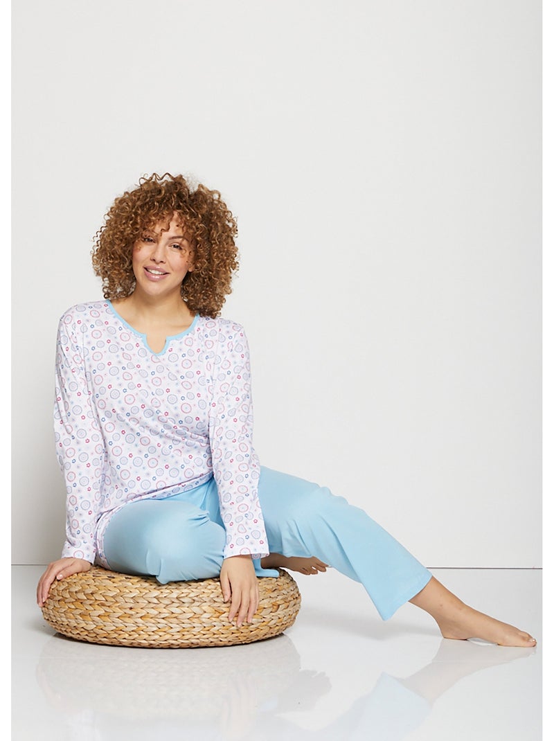 Haut de pyjama manches longues - afibel Multicolore - Kiabi