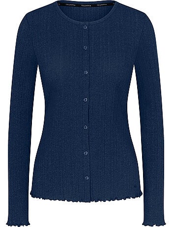 Haut de pyjama ouvert manches longues versatile rib