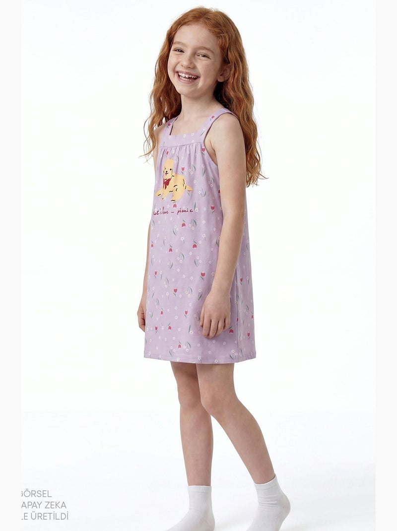 Haut de pyjama picnic fille penti Lavande - Kiabi