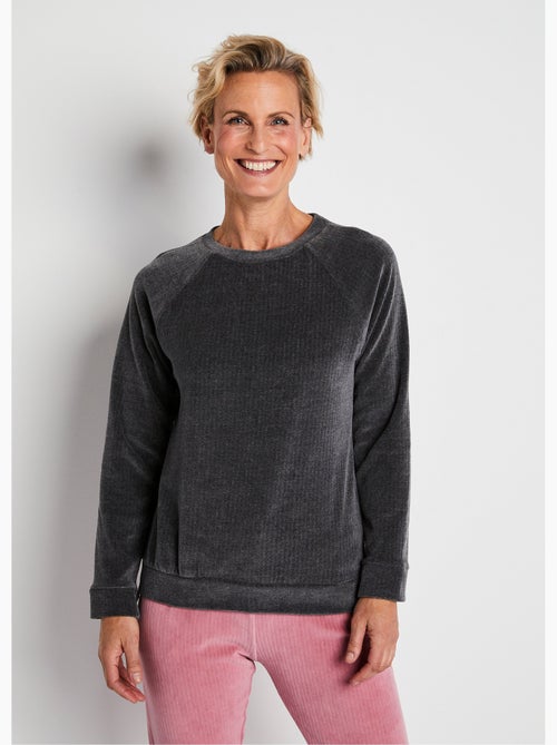 Haut de pyjama sweat en velours côtelé - Afibel - Kiabi