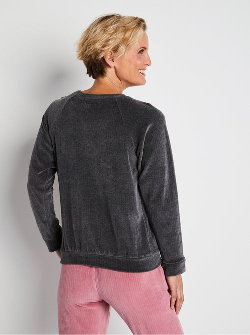 Haut de pyjama sweat en velours côtelé - Afibel - Kiabi