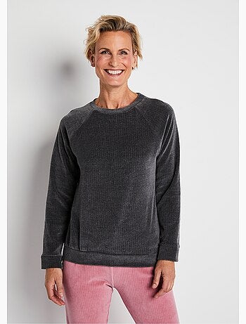 Haut de pyjama sweat en velours côtelé - Afibel