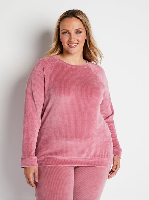 Haut de pyjama sweat en velours côtelé - Afibel - Kiabi