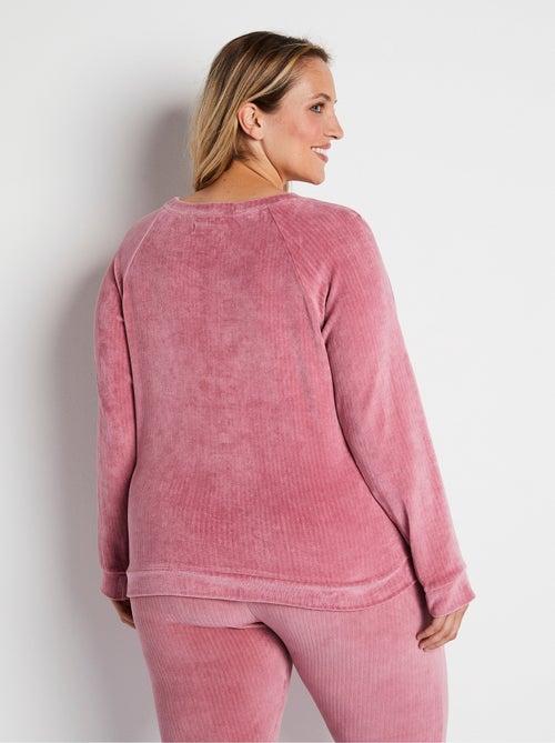 Haut de pyjama sweat en velours côtelé - Afibel - Kiabi