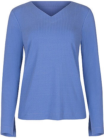 Haut de pyjama top col v manches longues lucky