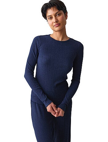 Haut de pyjama top manches longues versatile rib