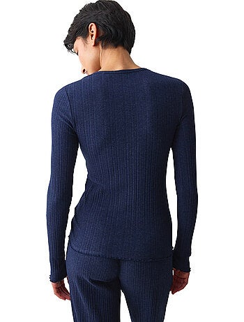 Haut de pyjama top manches longues versatile rib