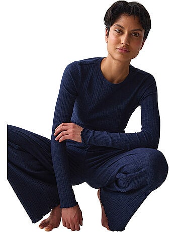 Haut de pyjama top manches longues versatile rib