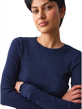 Haut de pyjama top manches longues versatile rib
