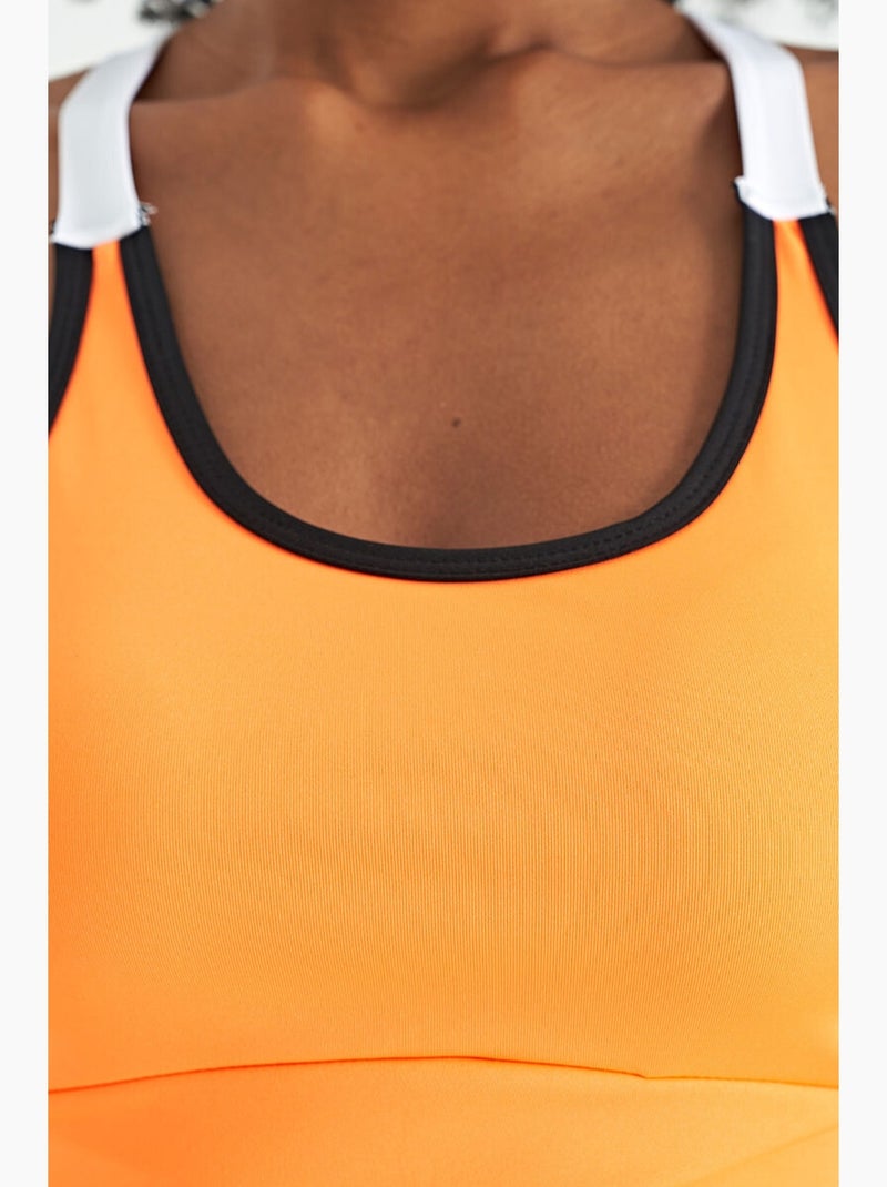 Haut de sport court sans manches, ajusté tommy Orange - Kiabi