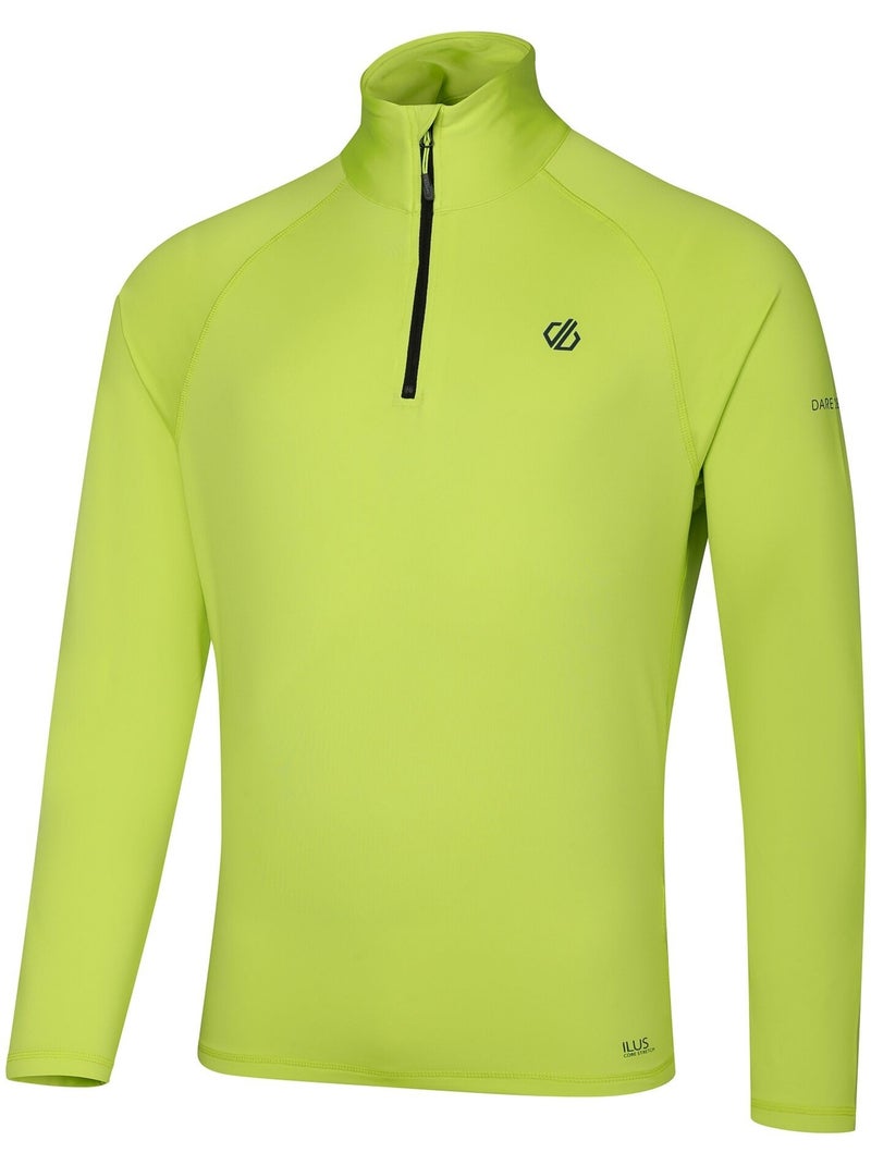 Haut de sport extensible et uni à col montant zippé fuse up - dare 2b Jaune fluo - Kiabi