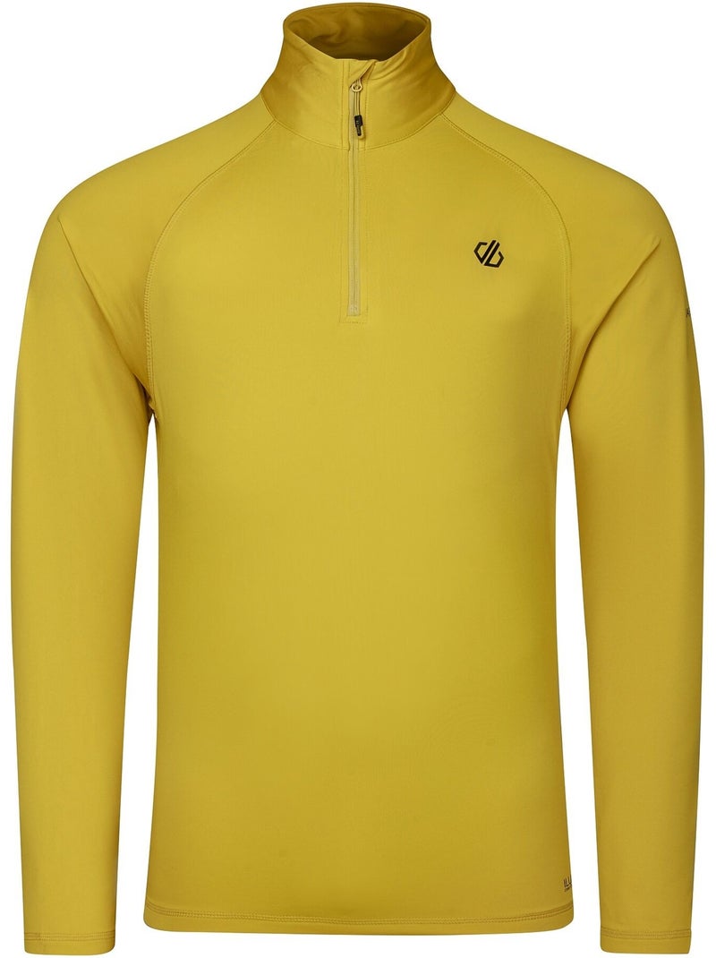 Haut de sport extensible et uni à col montant zippé fuse up - dare 2b Jaune - Kiabi