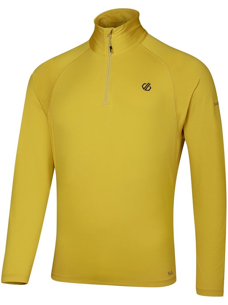 Haut de sport extensible et uni à col montant zippé fuse up - dare 2b Jaune - Kiabi