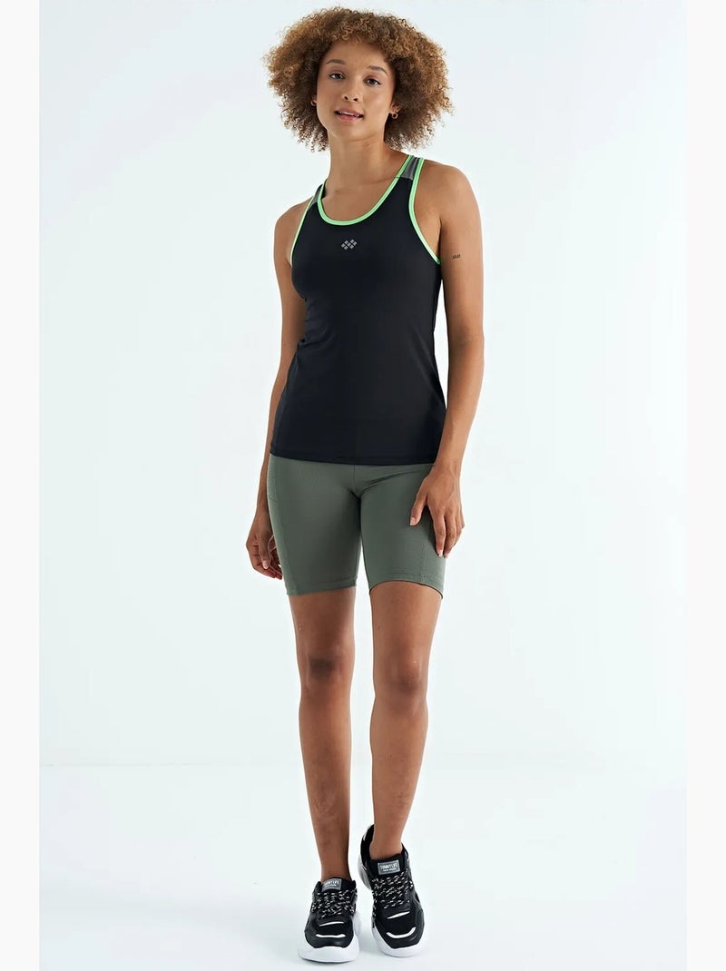 Haut de sport sans manches en maille tommy Noir - Kiabi