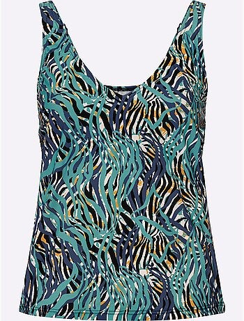 Haut de tankini à motif animal avec encolure en V et bretelles réglables - Bonnet C - Moda Vilona