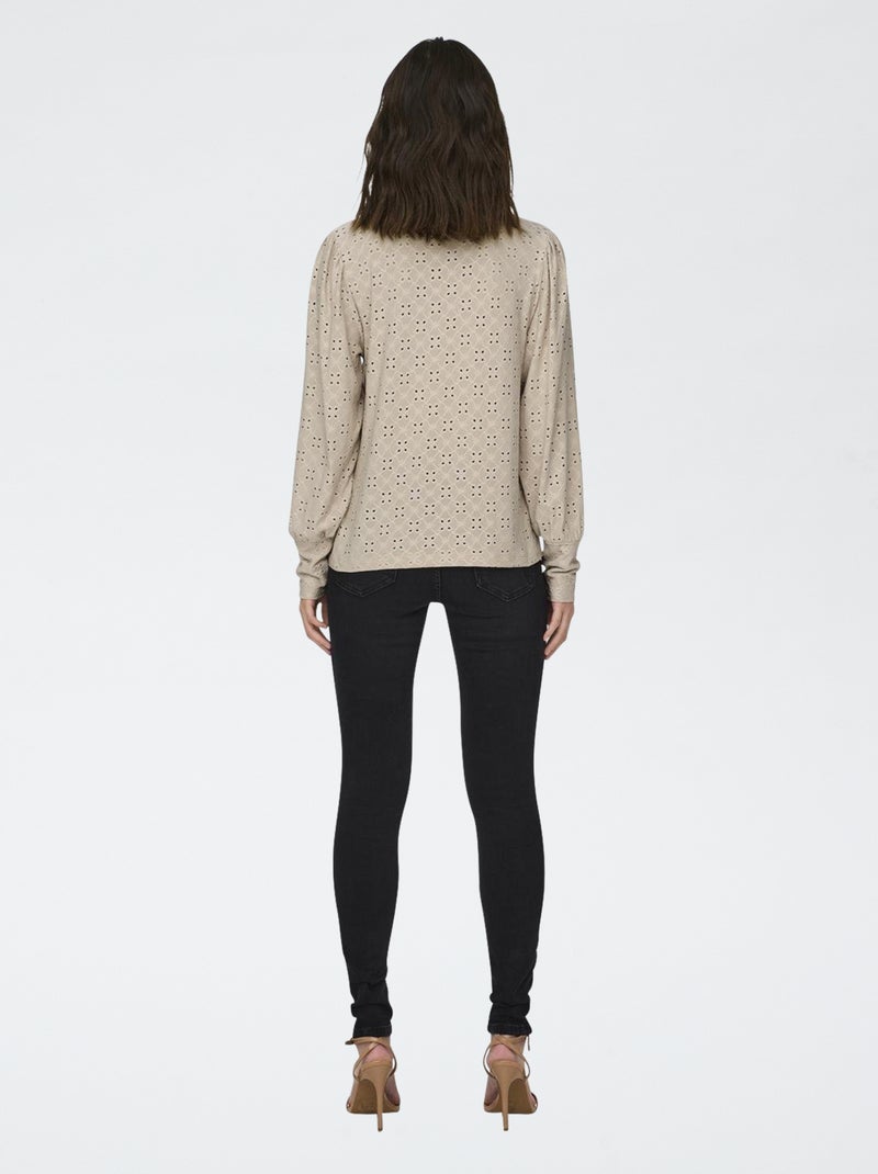 Haut détaillé ajouré uni 'JDY' Beige - Kiabi