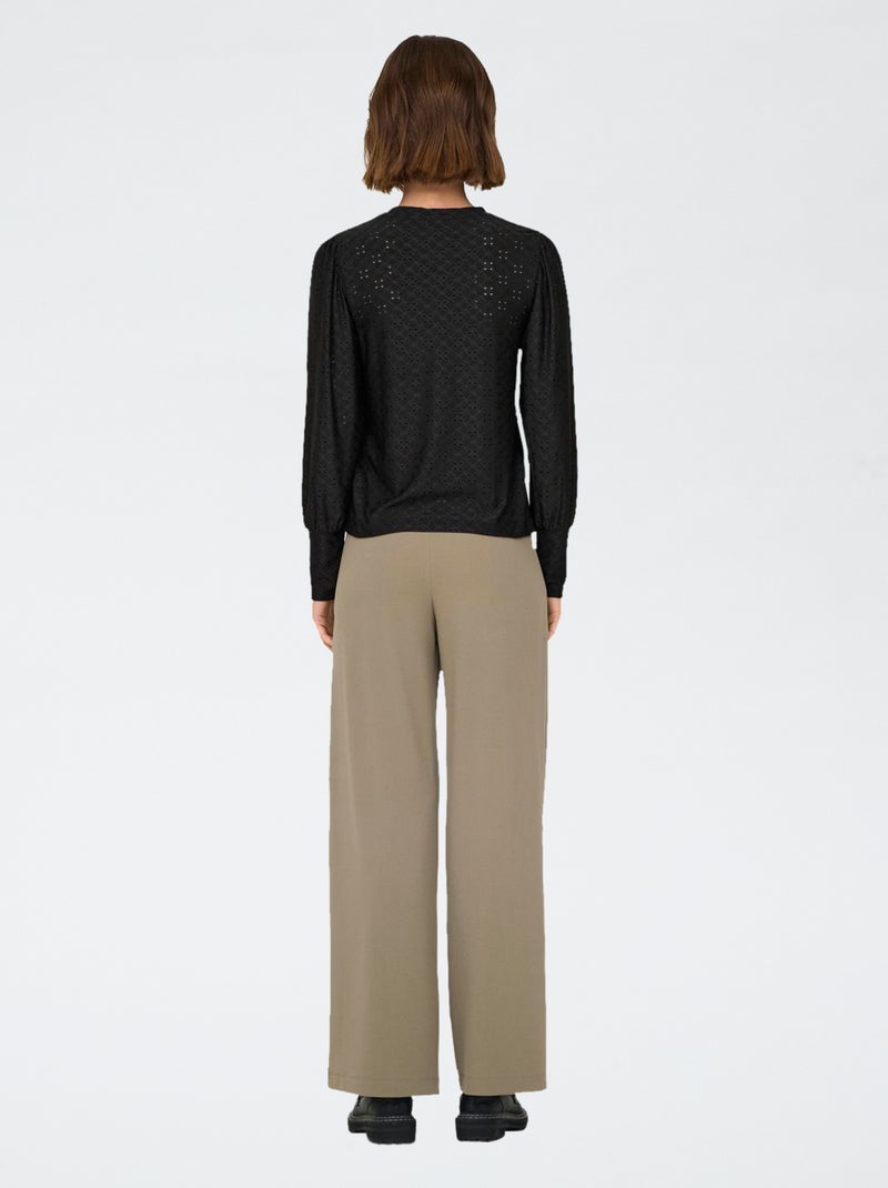 Haut détaillé ajouré uni 'JDY' Noir - Kiabi