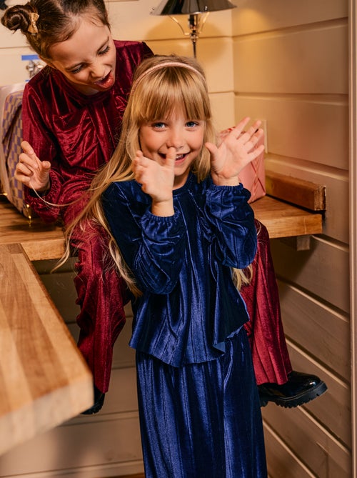 Haut en maille velvet côtelé avec nœud uni - Kiabi