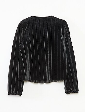 Haut en maille velvet côtelé avec nœud uni